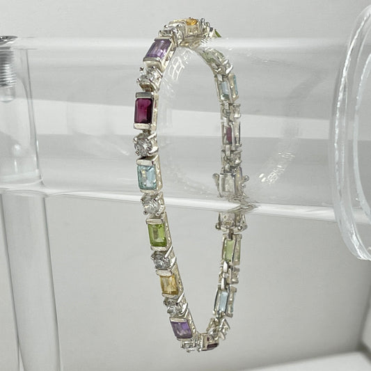 Fine Sterling Silver Gemstone Bracelet