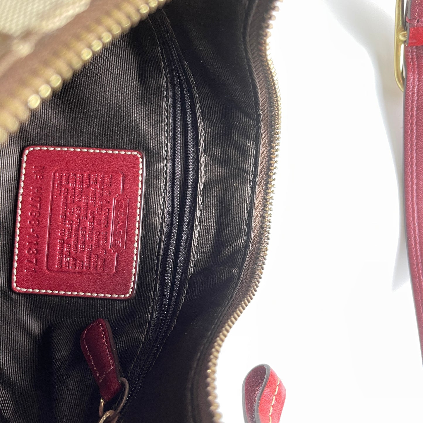 Coach Signature Mini Hampton Hobo Bag - Red/Brown