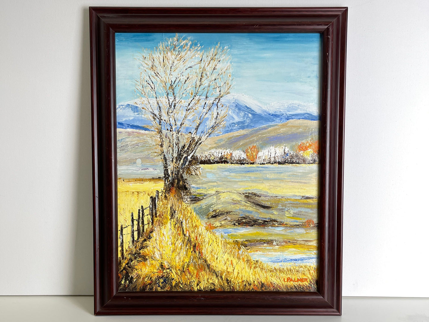 Framed Landscape Oil Painting.