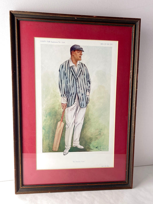 Cricket Player 1913 Vanity Fair Lithograph