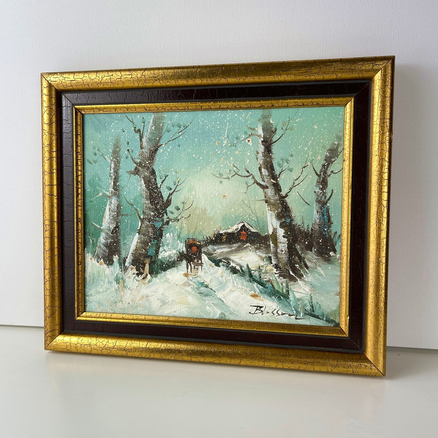 Snowy Winter Country Road Painting