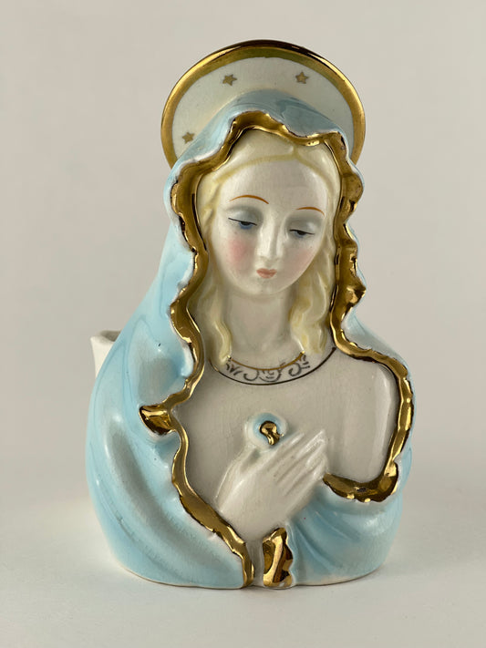 Virgin Mary ceramic planter