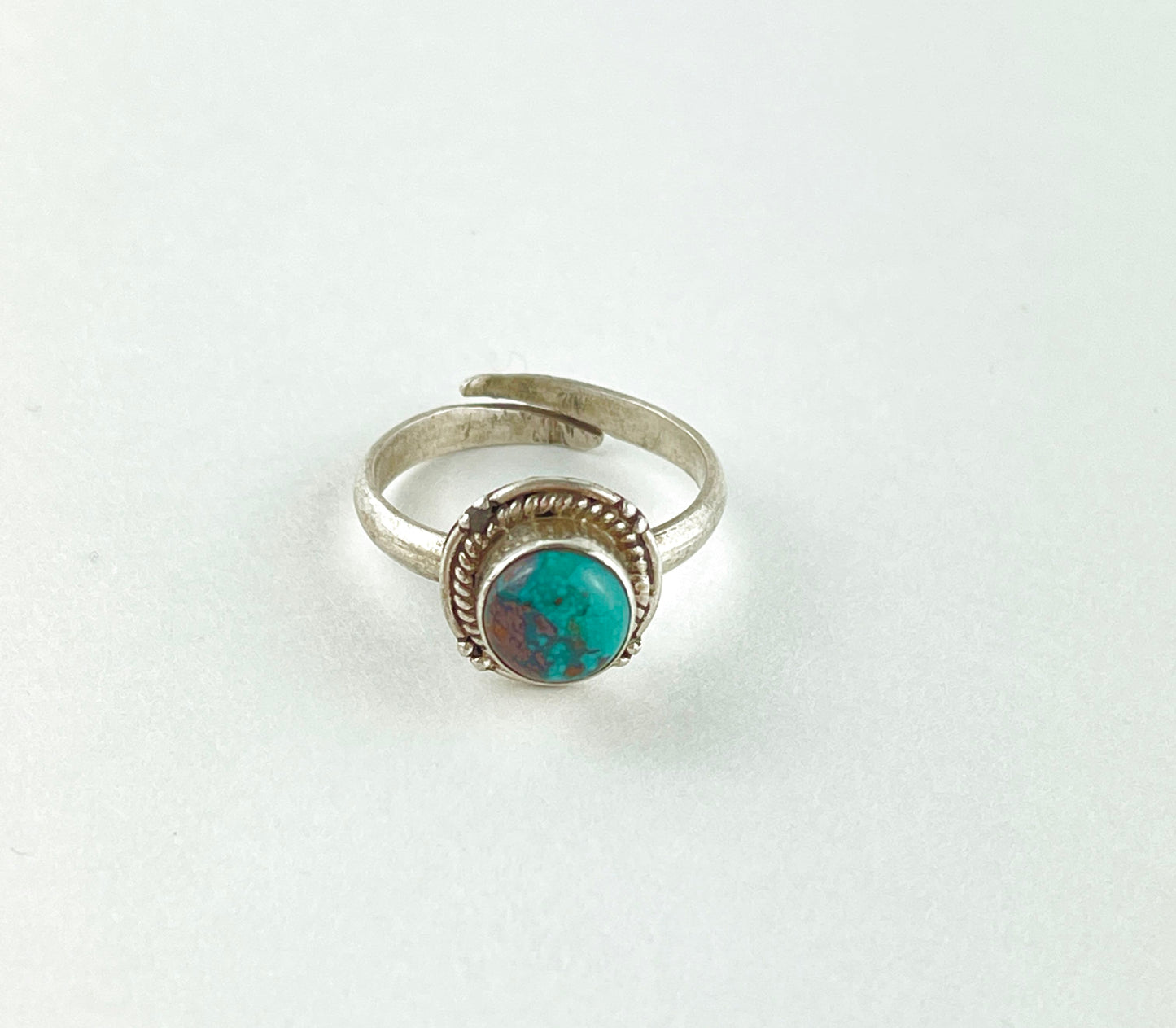 Basalt Turquoise Ring size 9 Sterling Silver