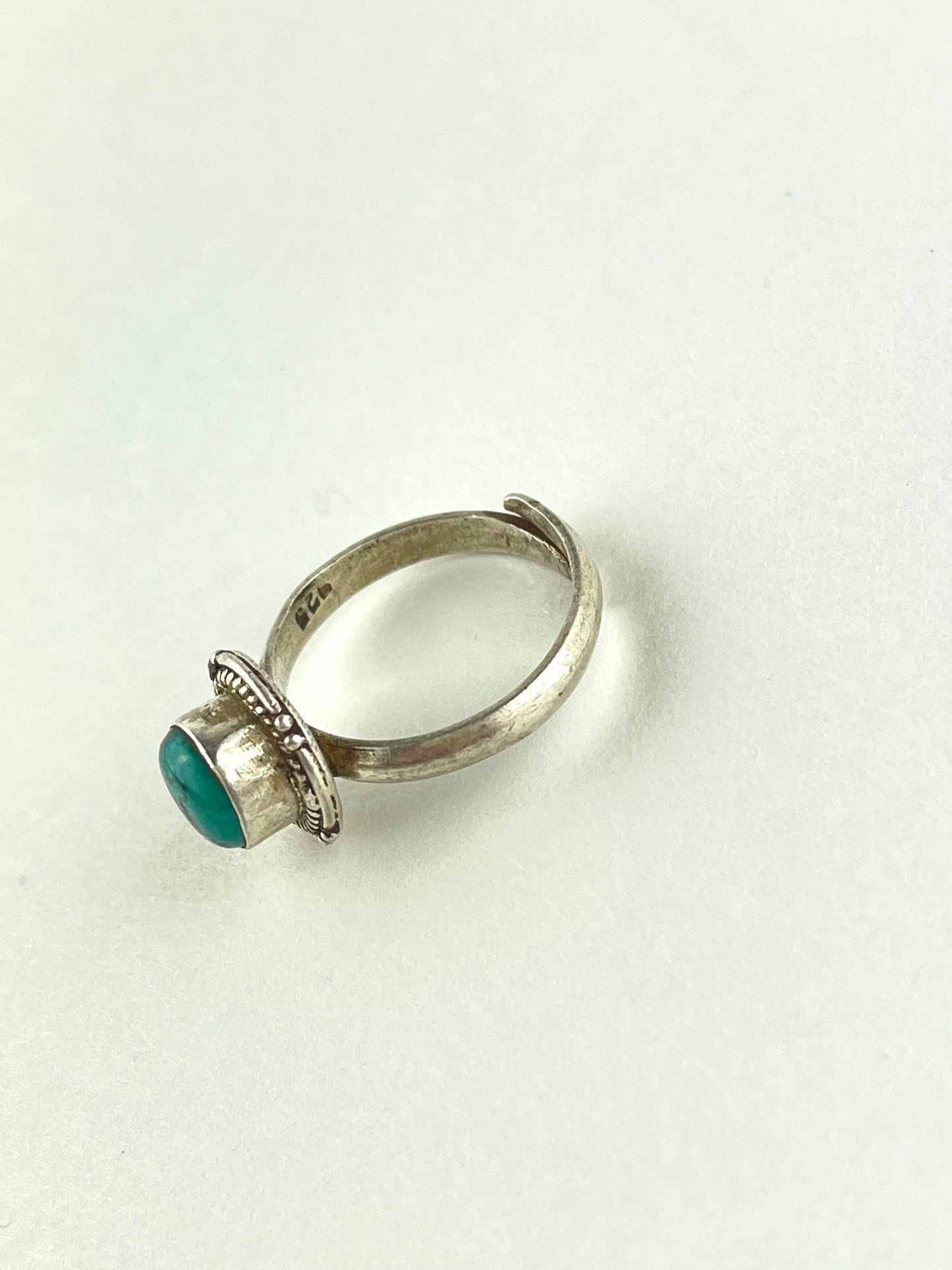 Basalt Turquoise Ring size 9 Sterling Silver