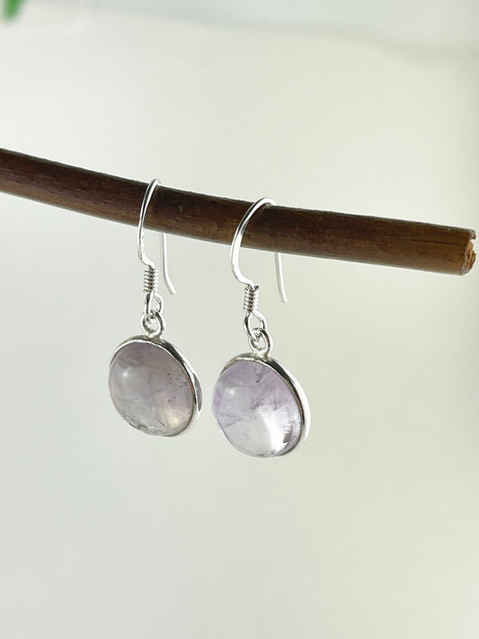 Amethyst Drop Earrings, Sterling Silver