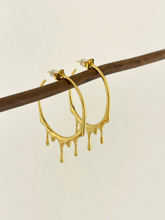 Dripping Gold Hoop Earrings