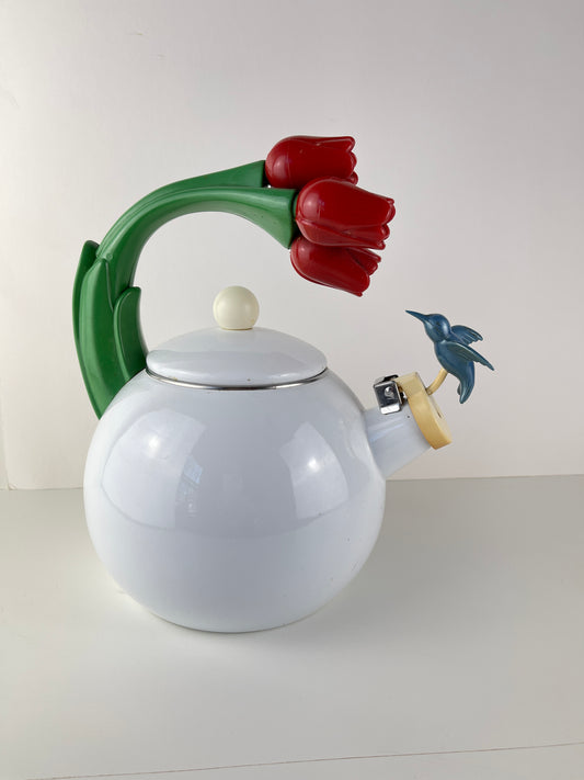 Vintage Kamenstein Enamel Tea Kettle